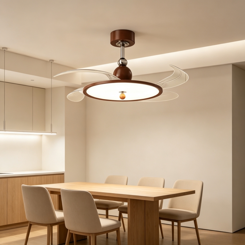 Retractable Blades Fan Ceiling - đánh giá và giá Lighting Decoration On Wall
