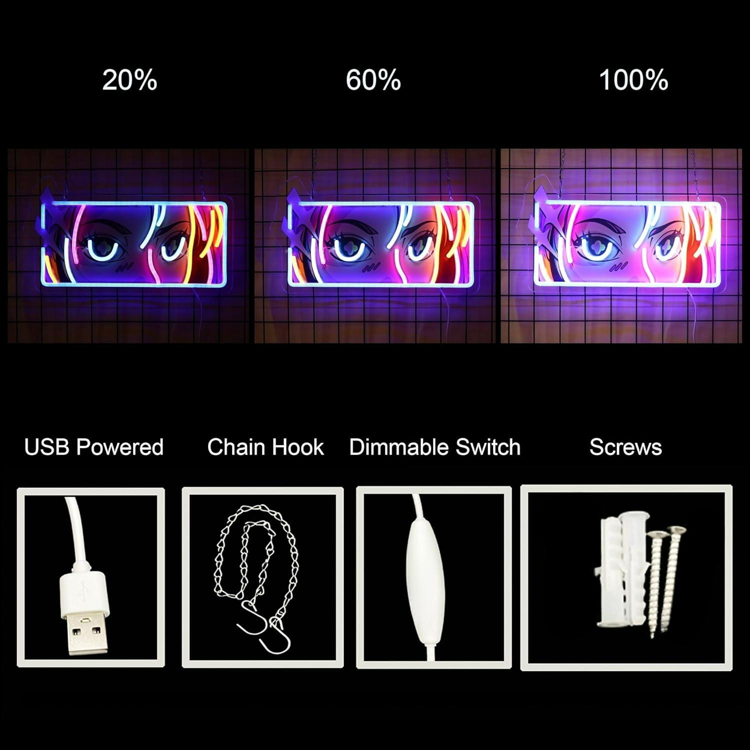 Passionate Eyes Neon Sign USB  - đánh giá và giá Garage Lighting Decor